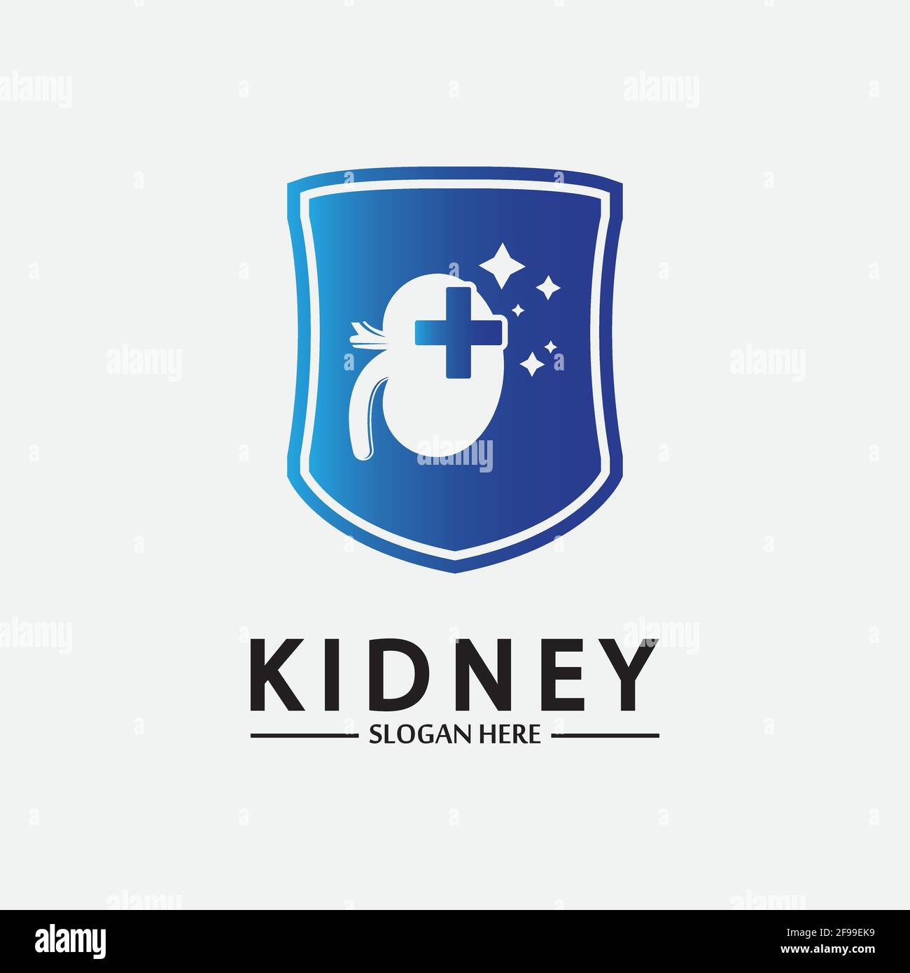 Kidney Shield Logo Template Design Vector, Emblem, Design Concept, Creative Symbol, Icon. Stock Vector