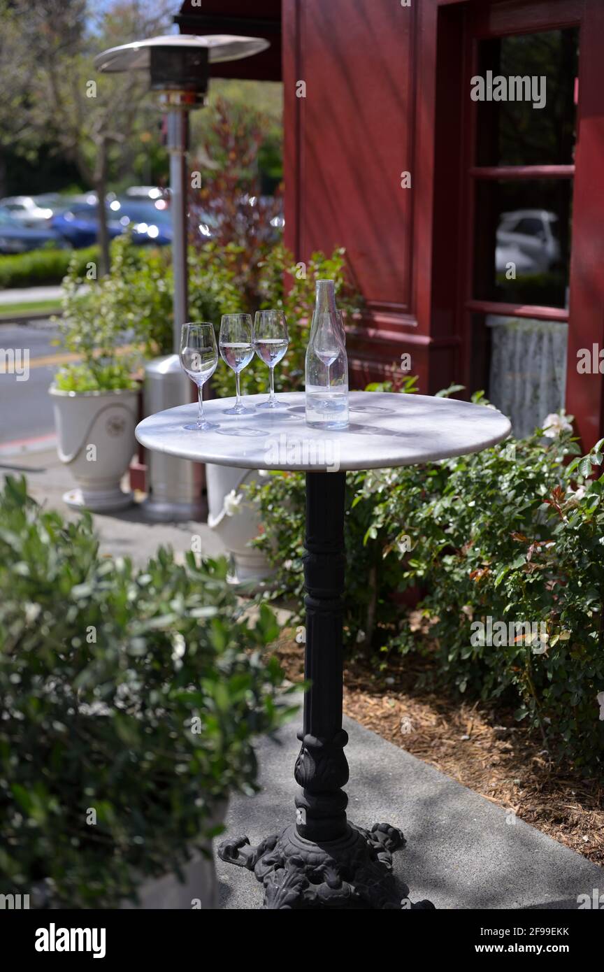 The famous Bouchon Bistro restaurant by Thomas Keller, Yountville CA Stock Photo Alamy