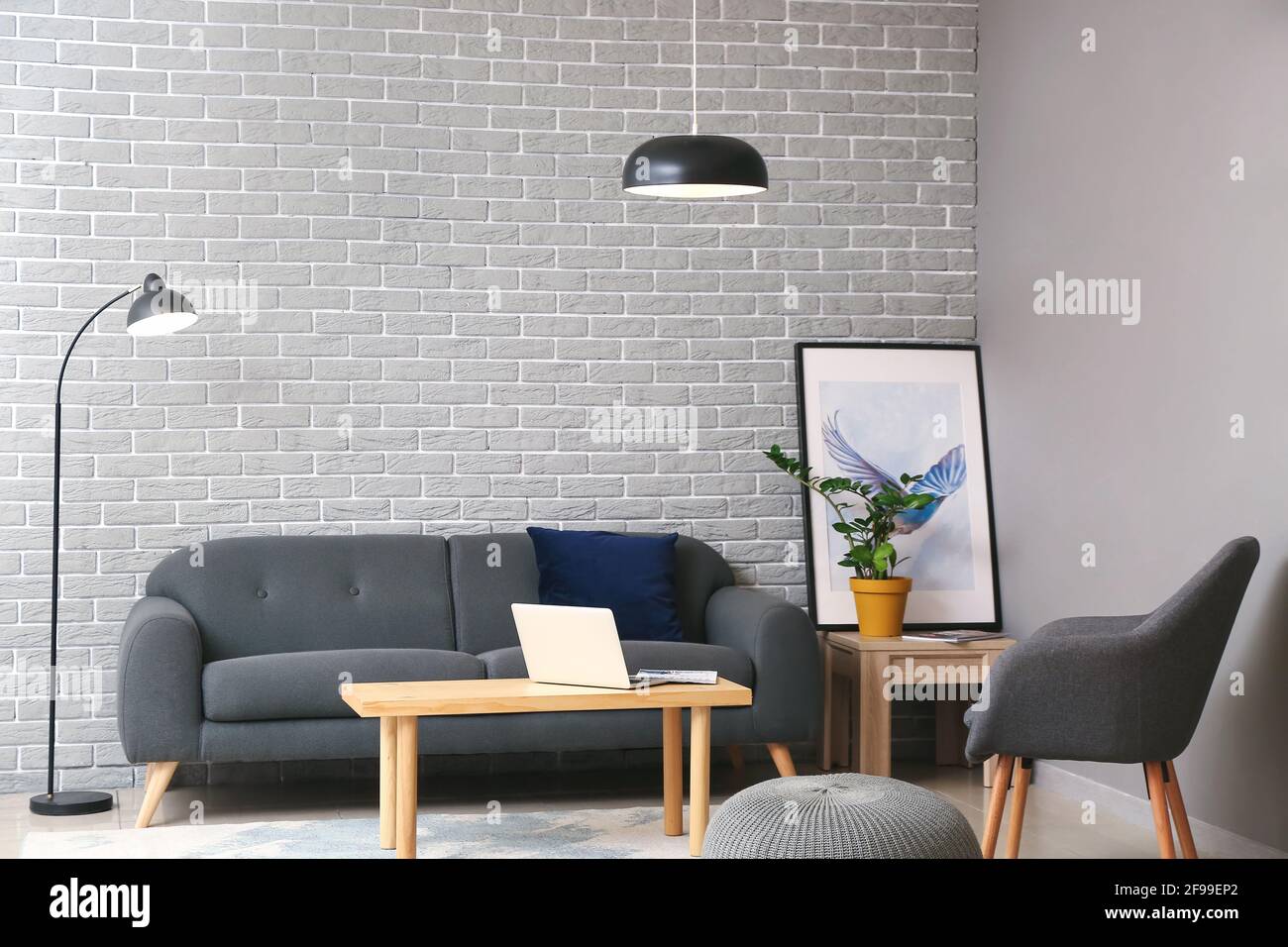 Stylish interior of modern living room Stock Photo - Alamy