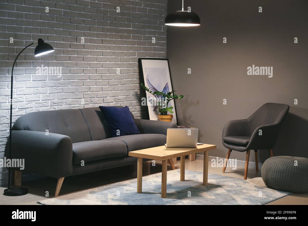 Stylish interior of modern living room Stock Photo - Alamy
