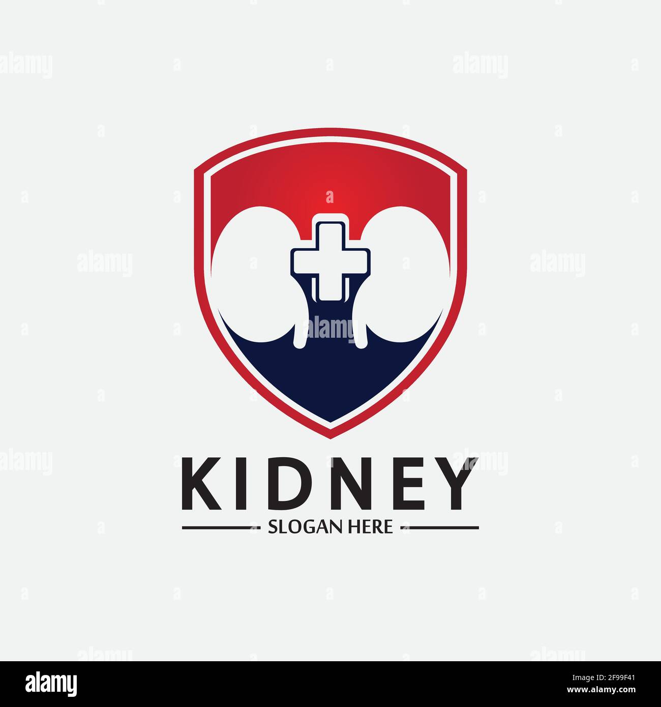 Kidney Shield Logo Template Design Vector, Emblem, Design Concept, Creative Symbol, Icon. Stock Vector