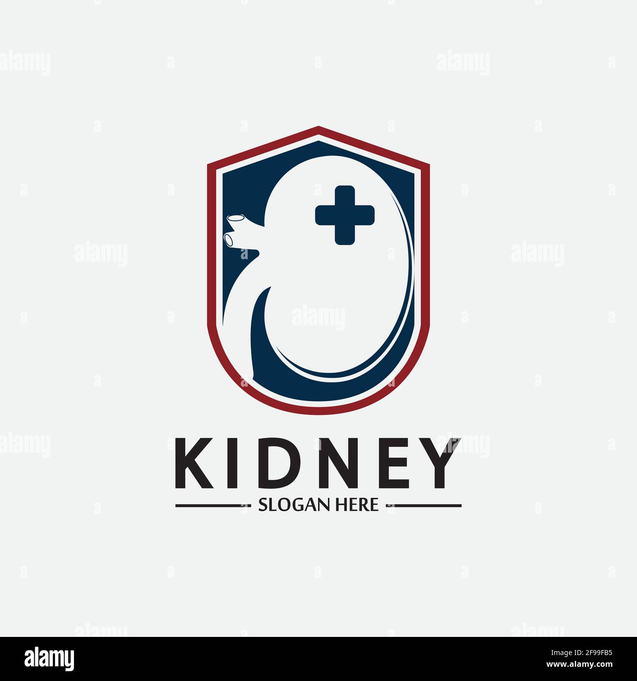 Kidney Shield Logo Template Design Vector, Emblem, Design Concept, Creative Symbol, Icon. Stock Vector