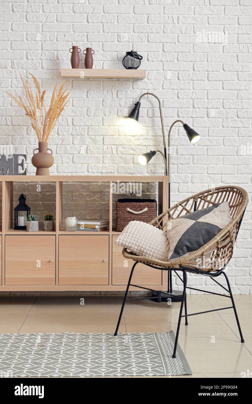 Stylish interior of modern living room Stock Photo - Alamy