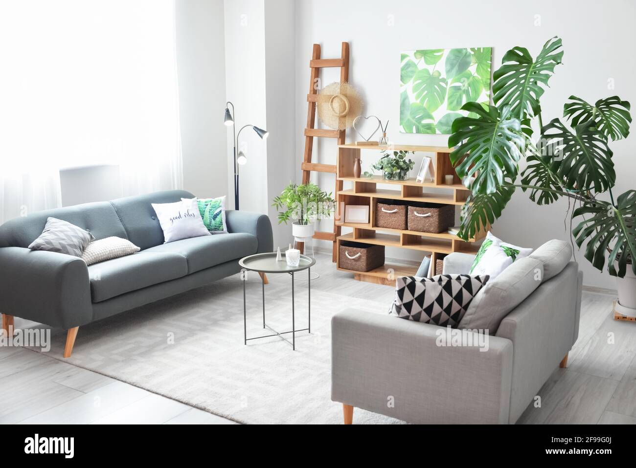 Stylish interior of modern living room Stock Photo - Alamy