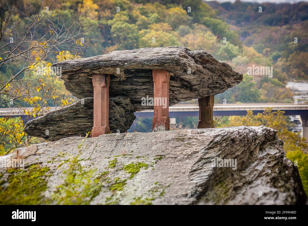 Jefferson Rock in Harpers Ferry National Historical Park, West Virginia Stock Photo