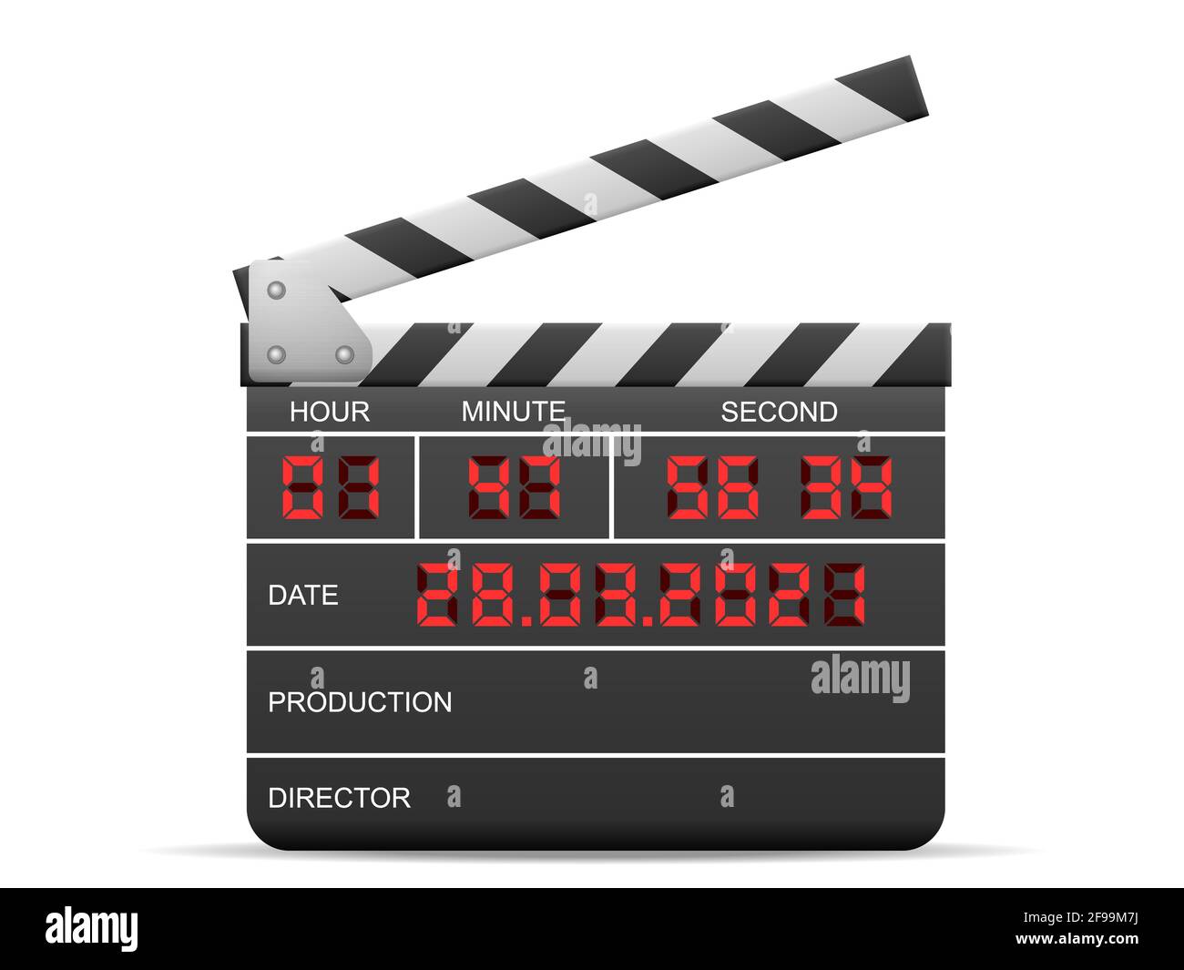 Digital clapperboard on a white background. Vector illustration Stock Photo  - Alamy