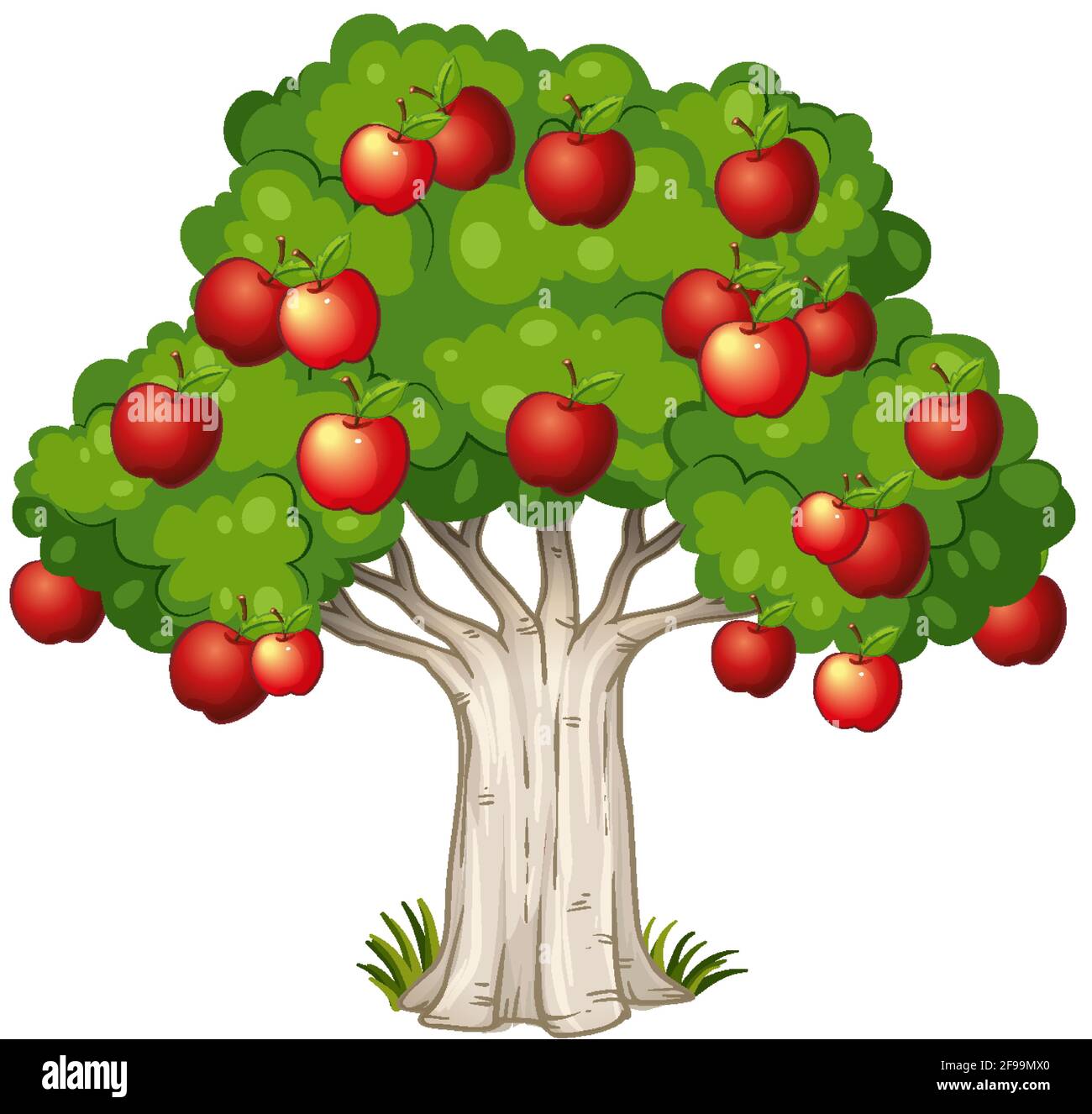 Apple tree isolated on white background illustration Stock Vector Image ...