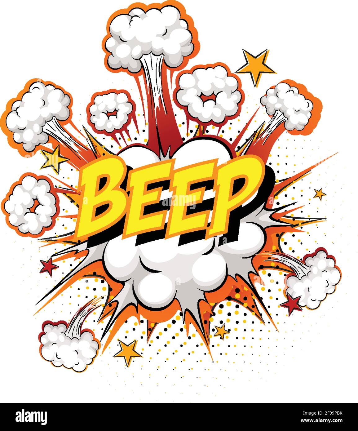 Word Beep on comic cloud explosion background illustration Stock Vector ...