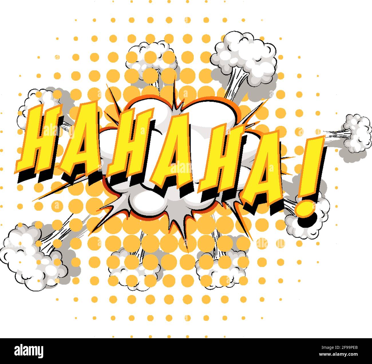Comic speech bubble with haha text illustration Stock Vector Image