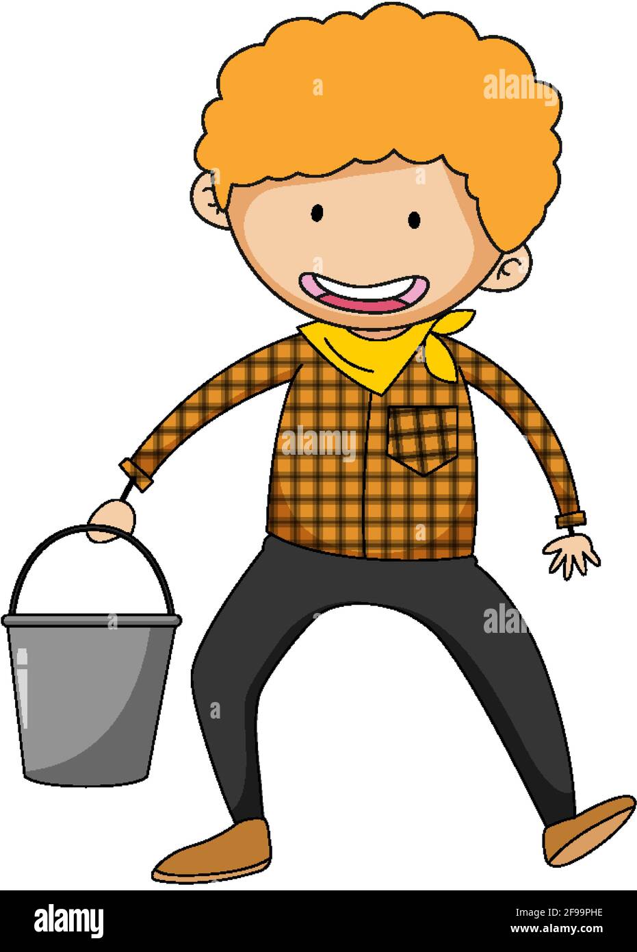 A farmer boy cartoon character isolated illustration Stock Vector Image ...