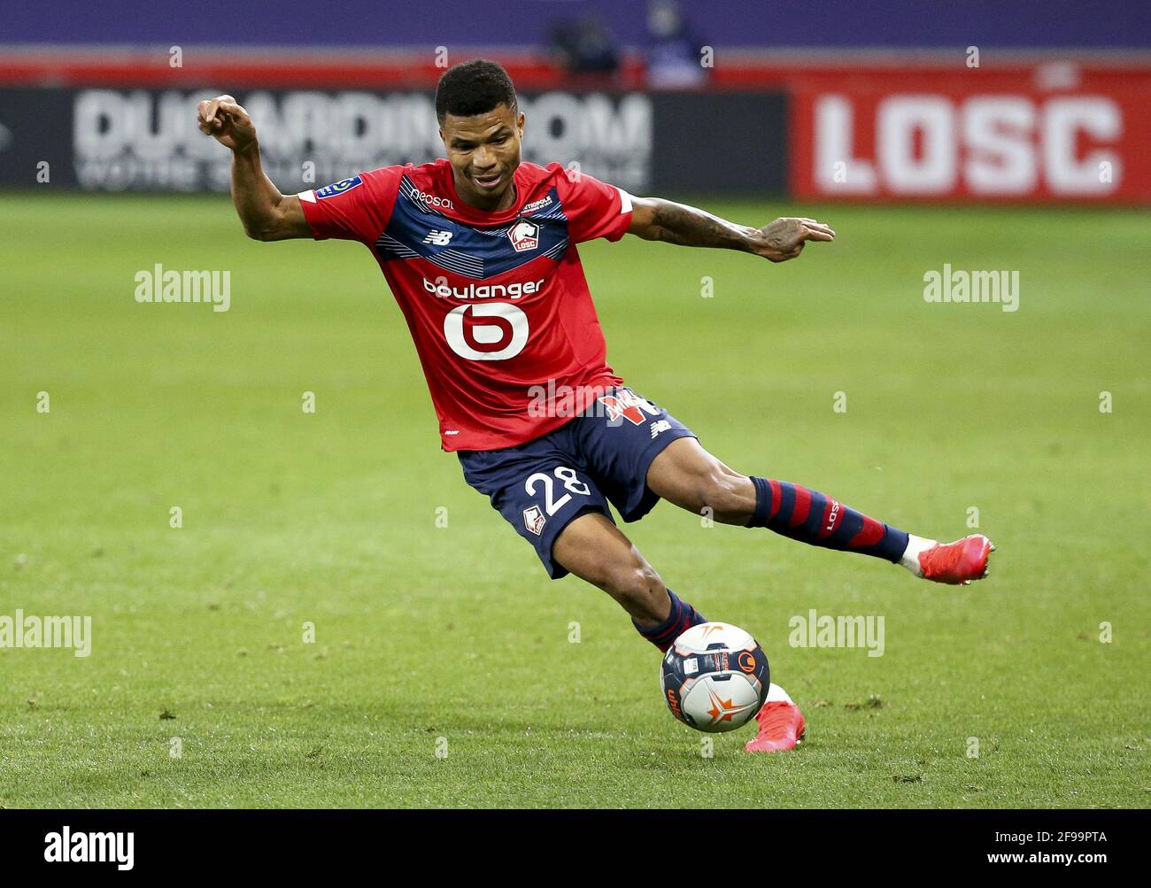 Reinildo Mandava Of Lille During The French Championship Ligue 1 Football Match Between Losc And Montpellier Hsc On April 16 2021 At Pierre Mauroy Stadium In Villeneuve D Ascq Near Lille France Photo