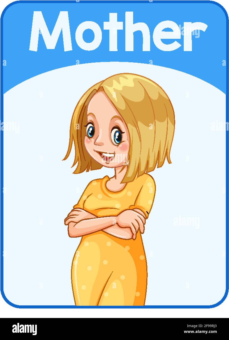 Educational English word card of mother illustration Stock Vector Image