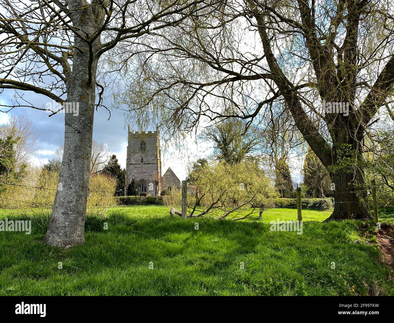 The Parish Church of St Mary in the rural countryside of Warwickshire in village of Studley, ENgland, UK. Stock Photo