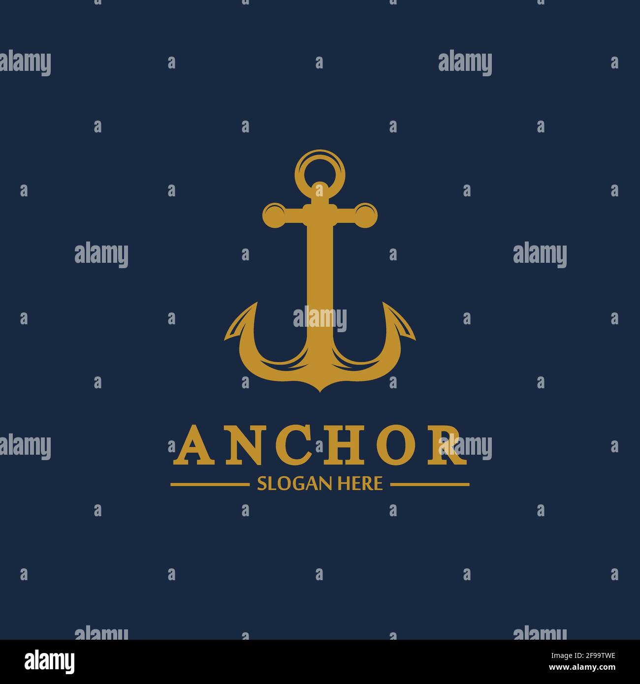 Anchor logo and symbol template icons app vector image Stock Vector