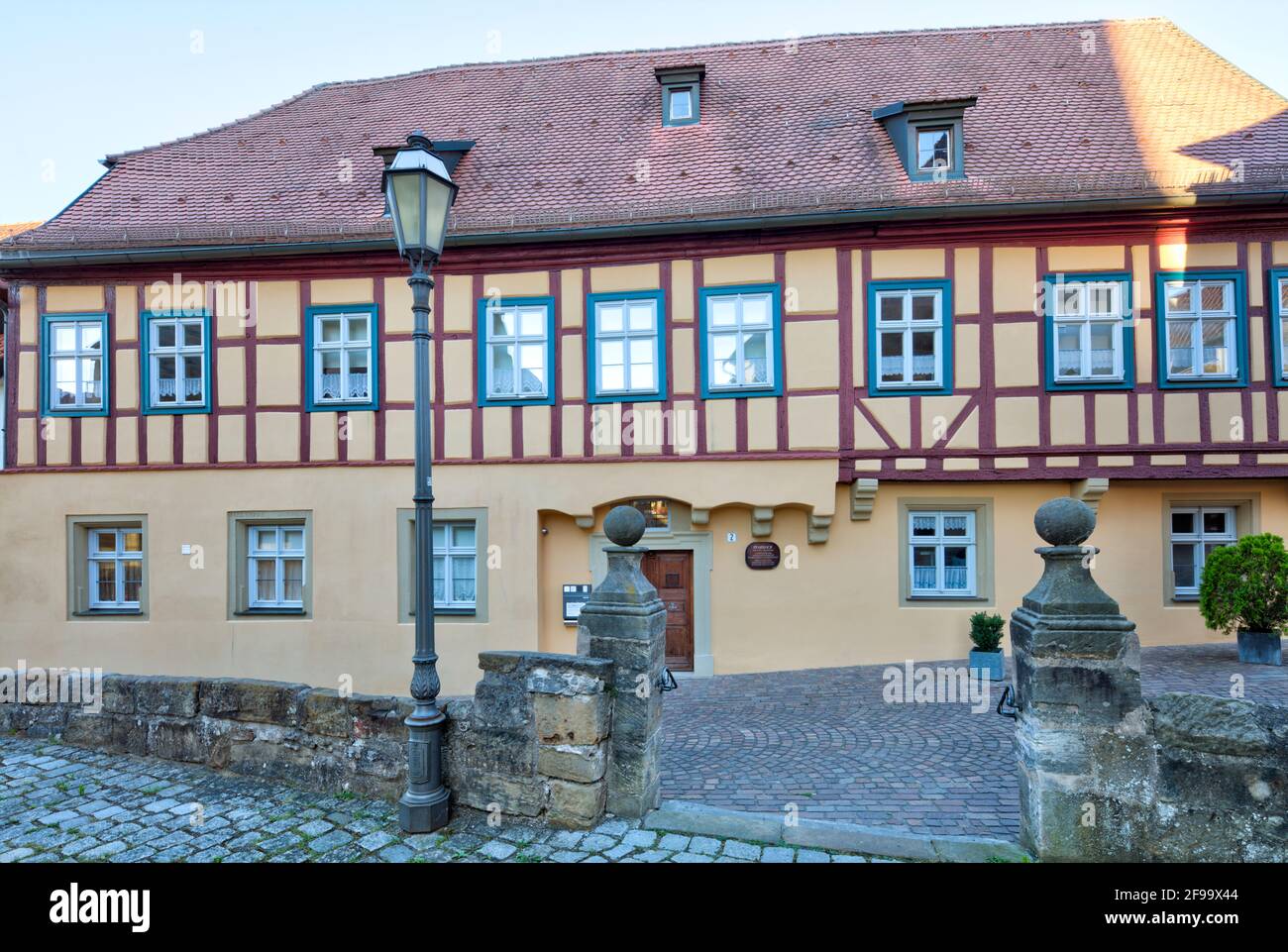 Rectory, rectory, house facade, facade, half-timbered, architecture, old, Haßberge, Ebern, Franconia, Bavaria, Germany, Europe Stock Photo