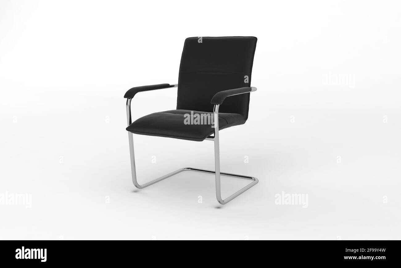 Chair Bw Closeup shot of a black office chair on a white plain background Stock ...