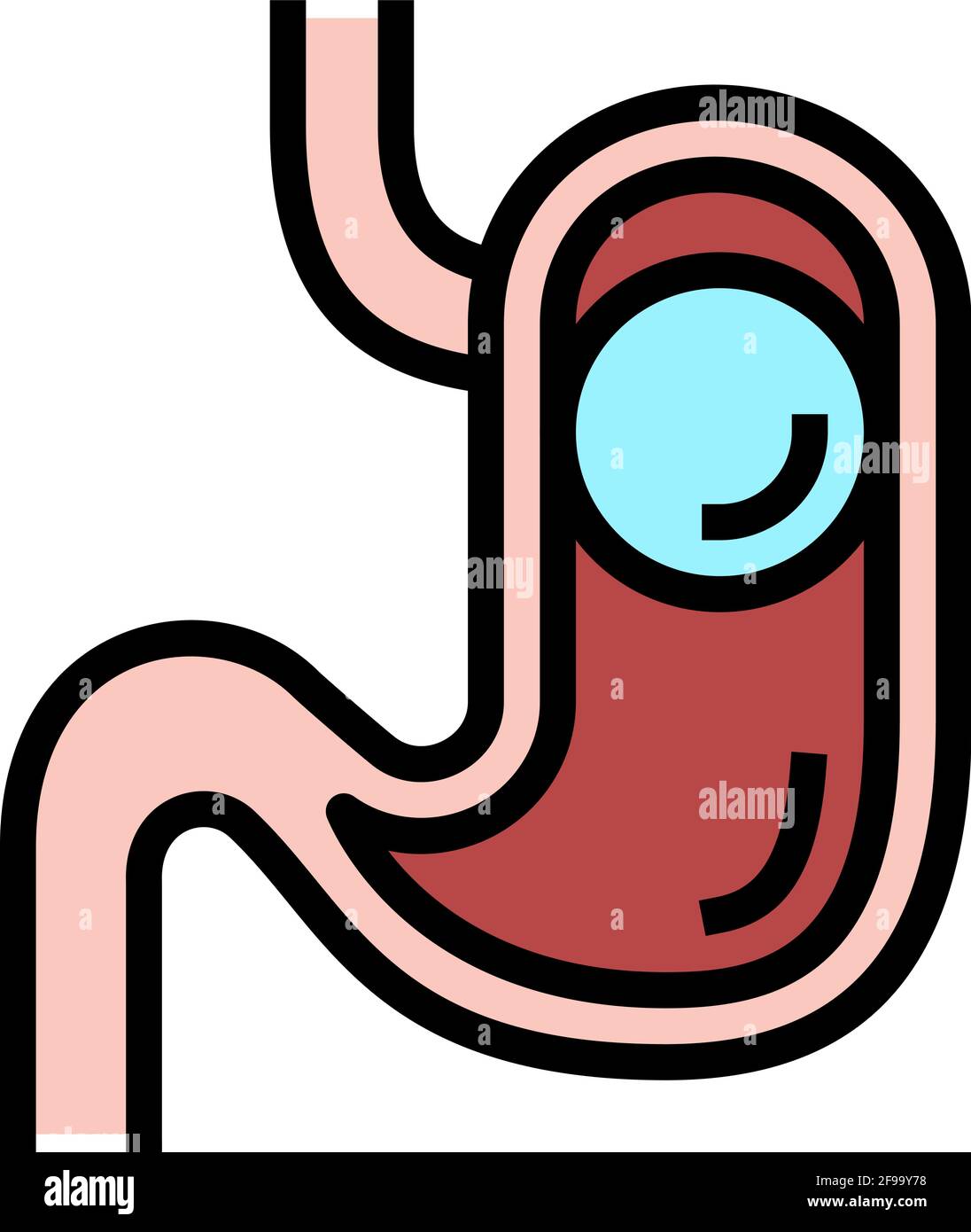 bloating bariatric color icon vector illustration Stock Vector