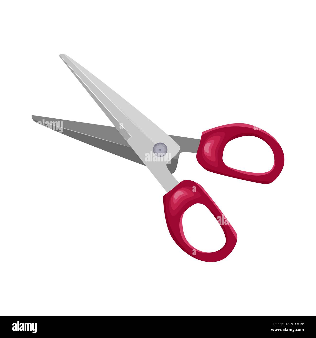 Scissor isolated on white background. Metal opened stationery scissor ...