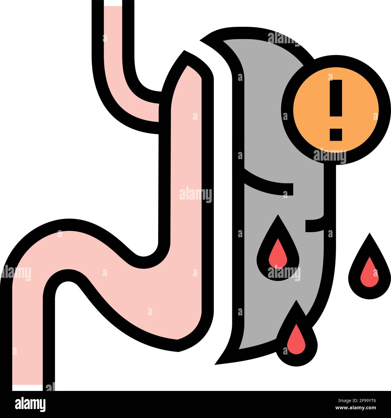 risk of complications, severe bleeding color icon vector illustration Stock Vector