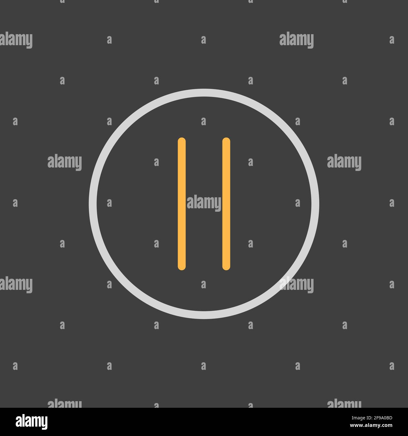 Pause button vector flat icon on dark background. Graph symbol for music and sound web site and apps design, logo, app, UI Stock Vector