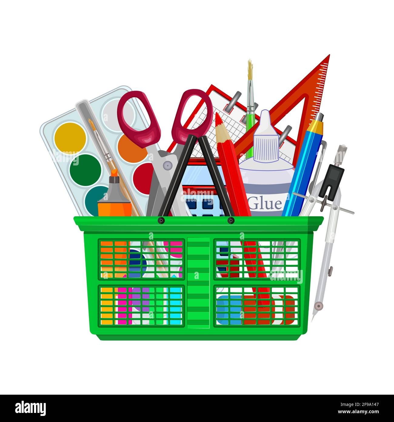 https://c8.alamy.com/comp/2F9A147/shopping-cart-with-stationery-and-office-supplies-isolated-on-white-backgroundpurchases-to-studyback-to-schooleducation-conceptvector-illustration-2F9A147.jpg