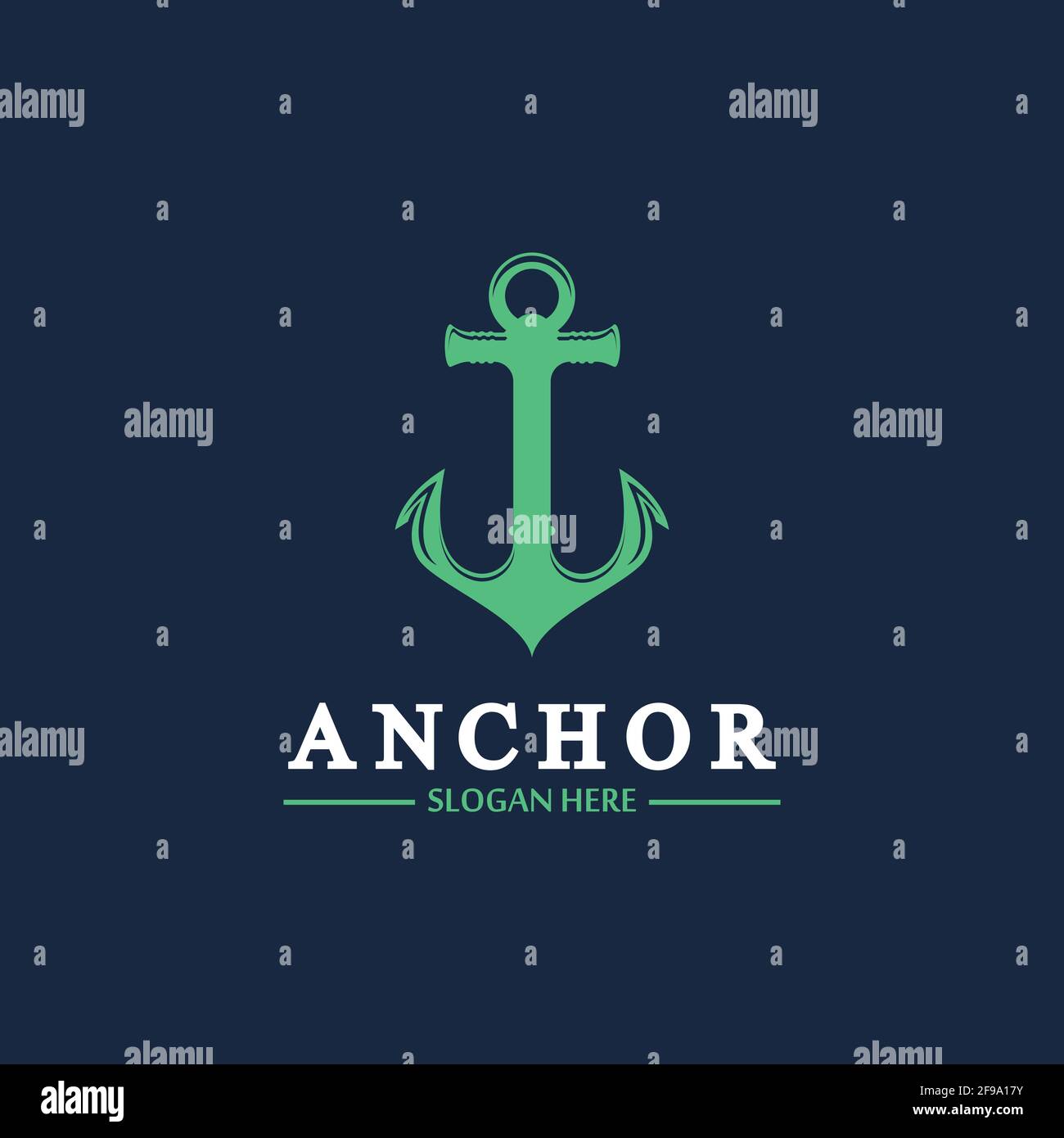 Anchor logo and symbol template icons app vector image Stock Vector