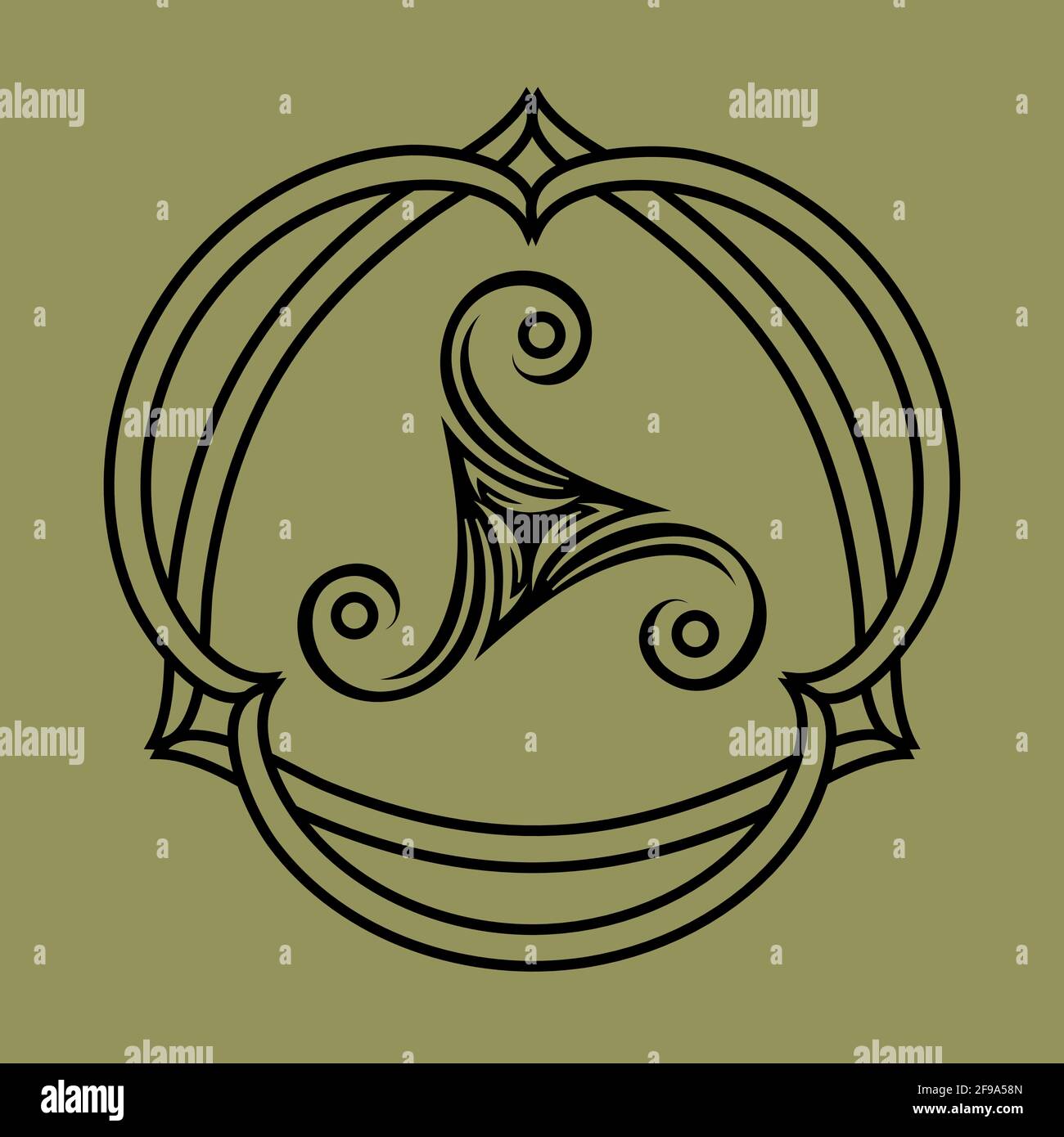 pagan celtic symbol triskele in knotted frame, tattoo or print design Stock  Vector Image & Art - Alamy