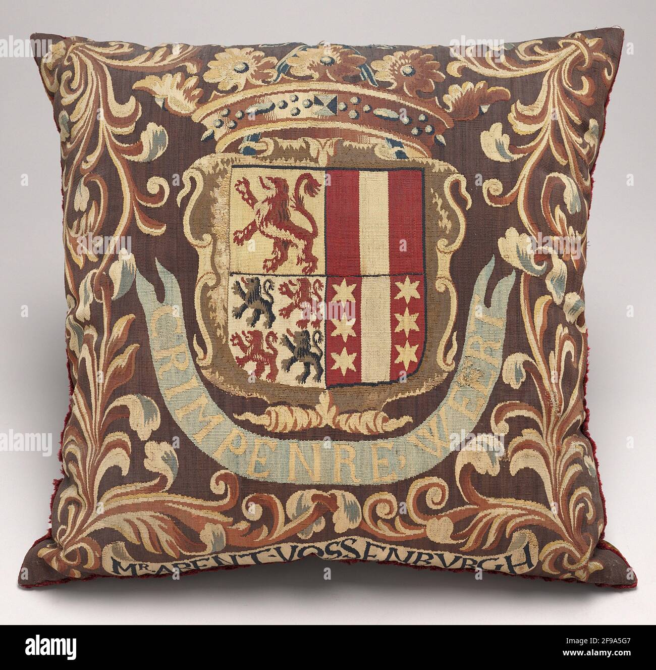 Tapestry-covered Cushion, c. 1675/1725. Stock Photo