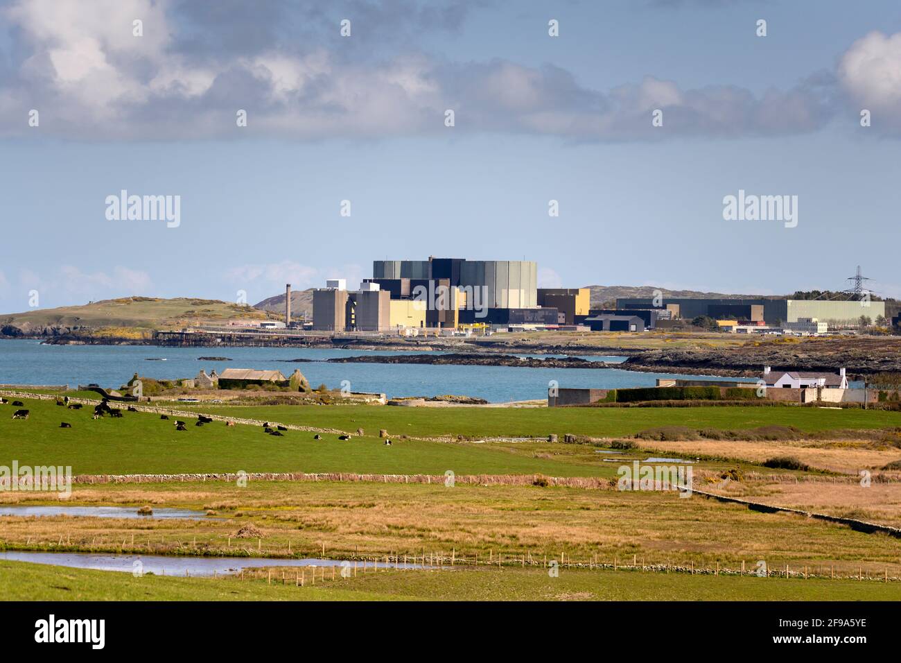 Wylfa Nuclear Power Station ,Cemaes Bay, Anglesey ,North Wales, UK. Now dissused. And partly dissmanteled. Stock Photo