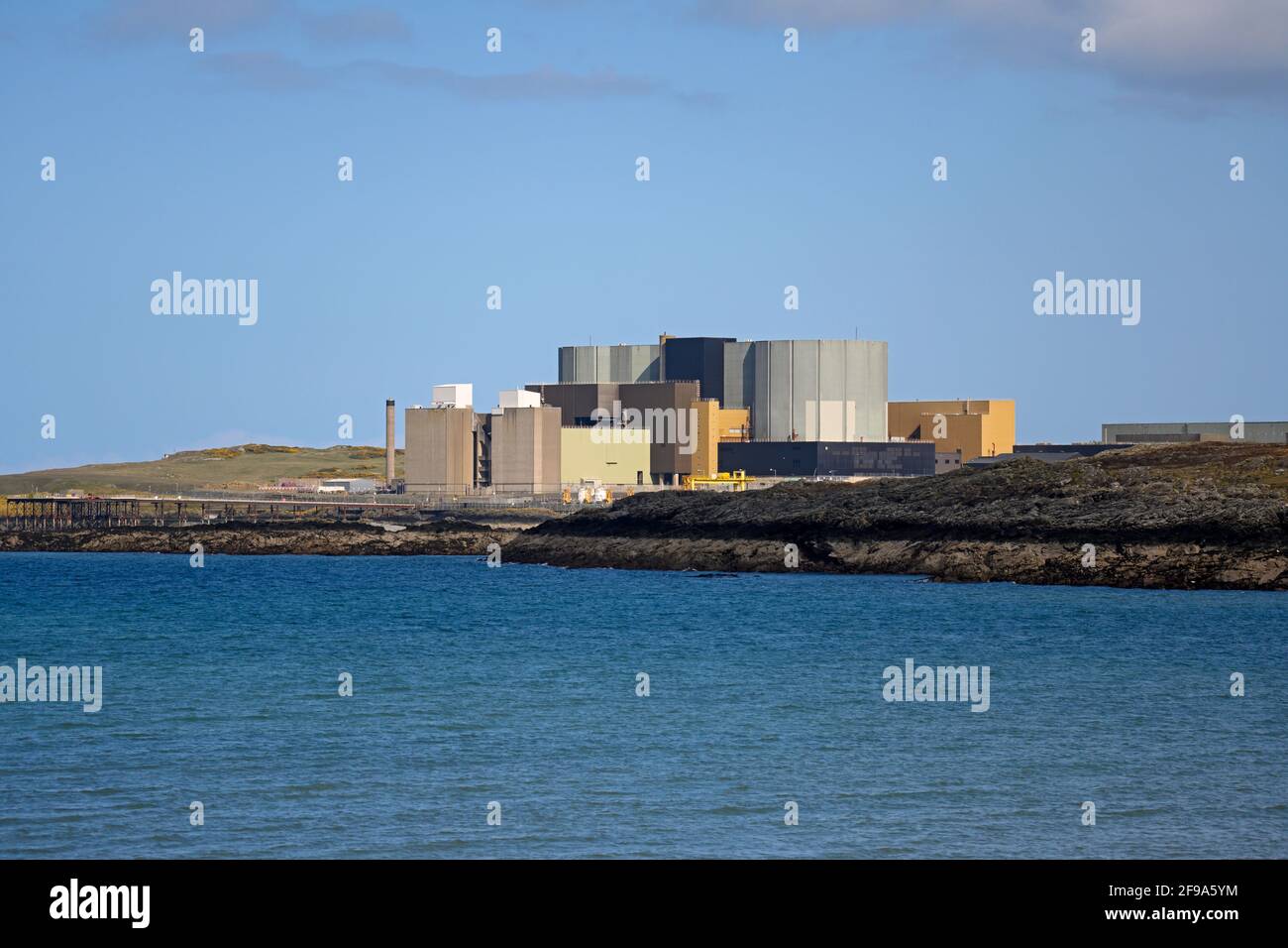 Wylfa Nuclear Power Station ,Cemaes Bay, Anglesey ,North Wales, UK. Now dissused. And partly dissmanteled. Stock Photo