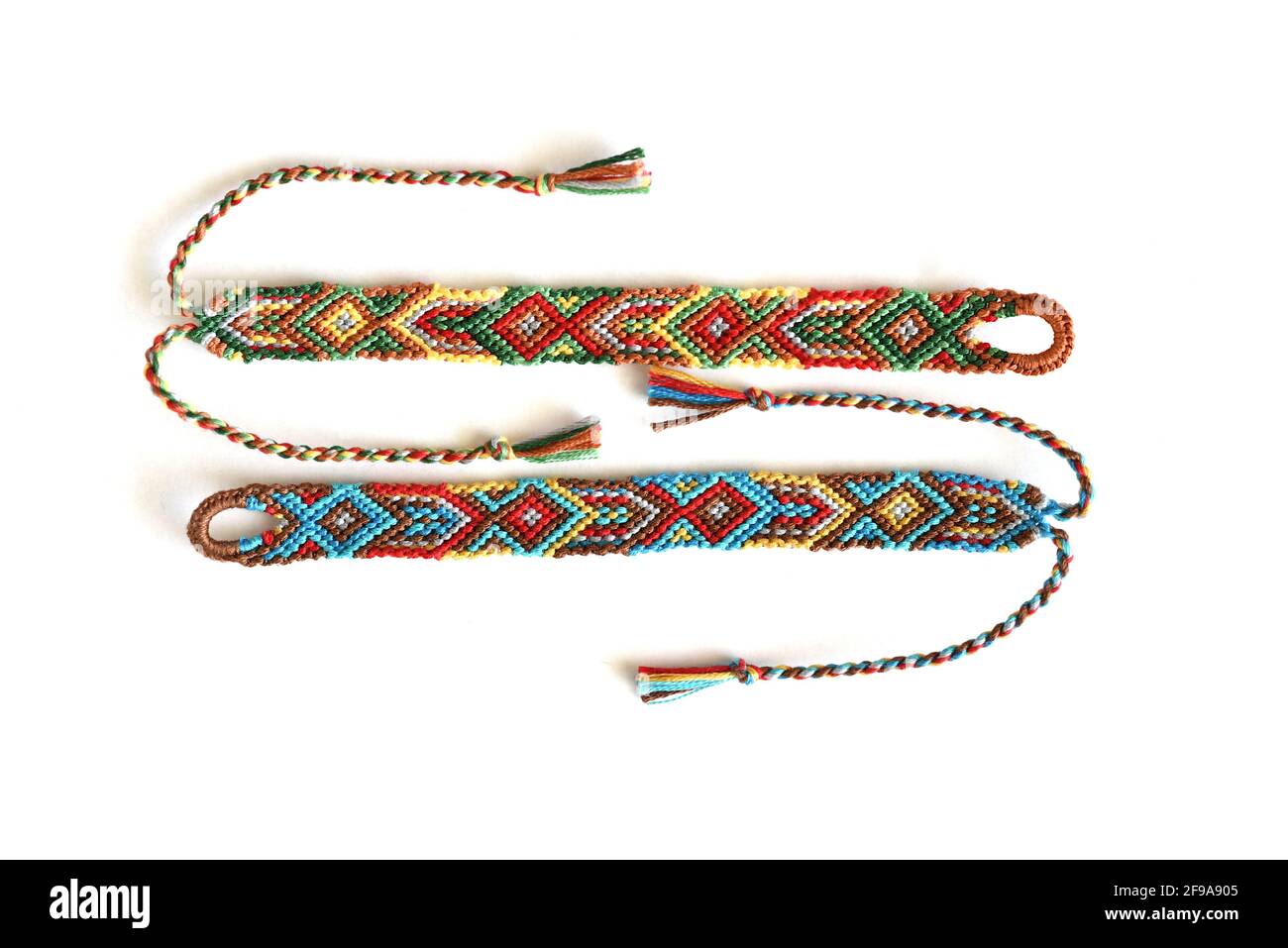 Indian braid bracelet knots 3.5mm Blue/Orange x1 - Perles & Co