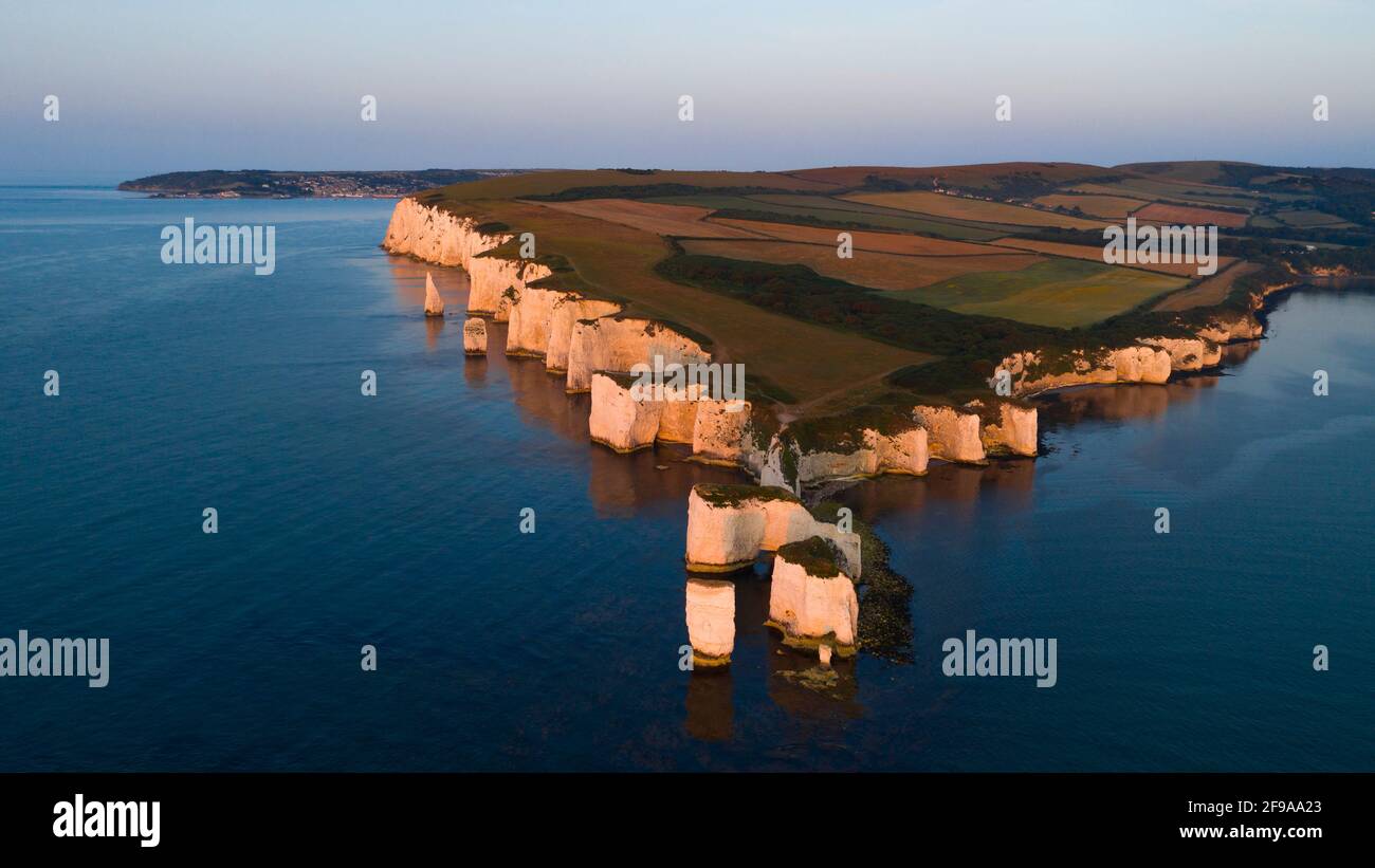 Old harry's rocks aerial hi-res stock photography and images - Alamy