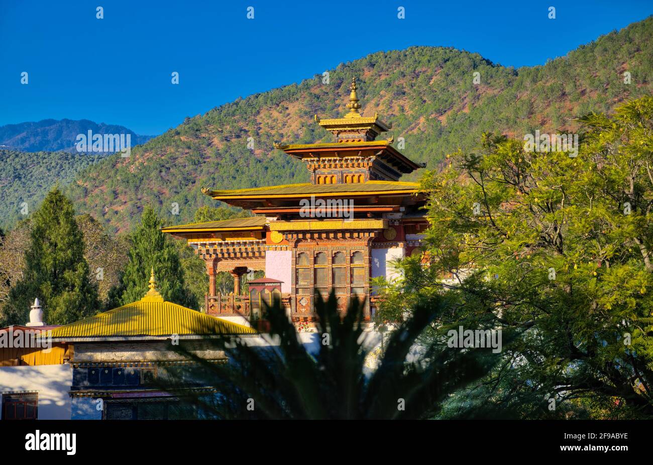 Punakha valley has a pleasant climate with warm winters and hot summers. It is located at an average elevation of 1200 m above sea level. Owing to the Stock Photo