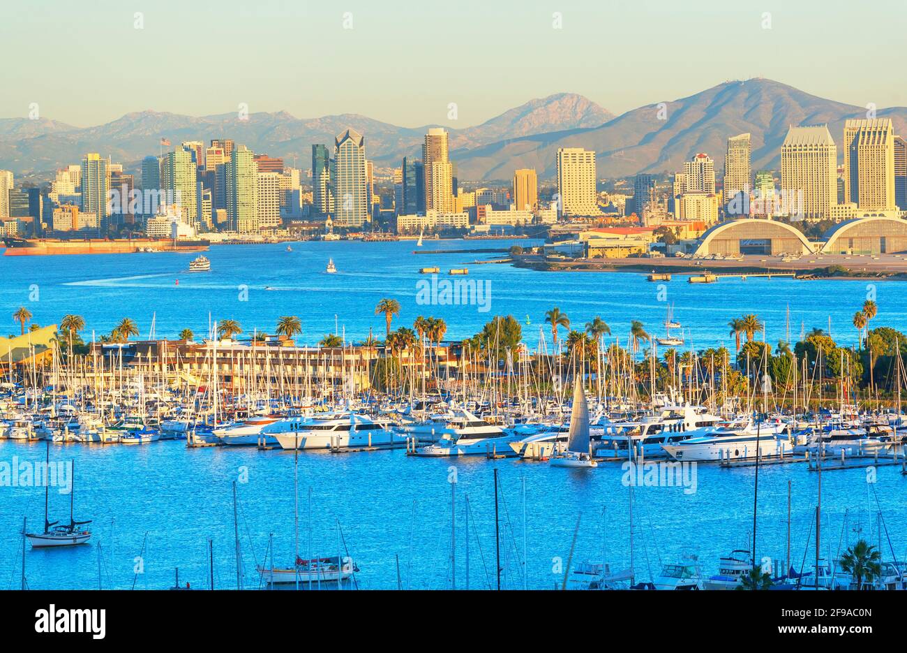 City skyline from Point Loma, San Diego, California, USA Stock Photo