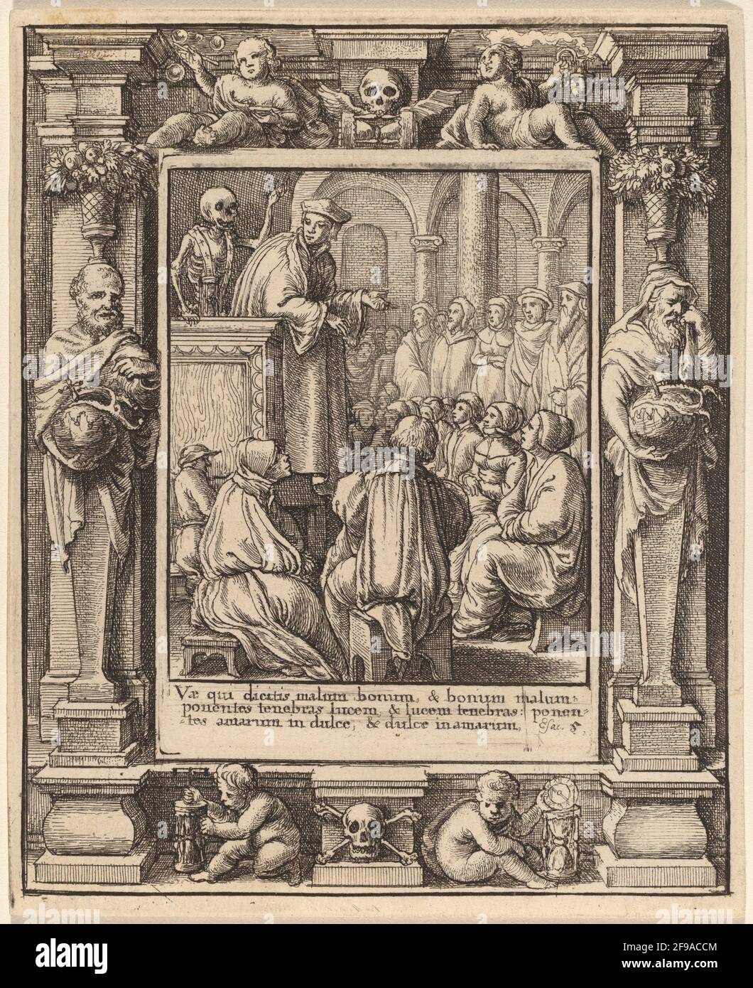 Preacher, 1651. Stock Photo
