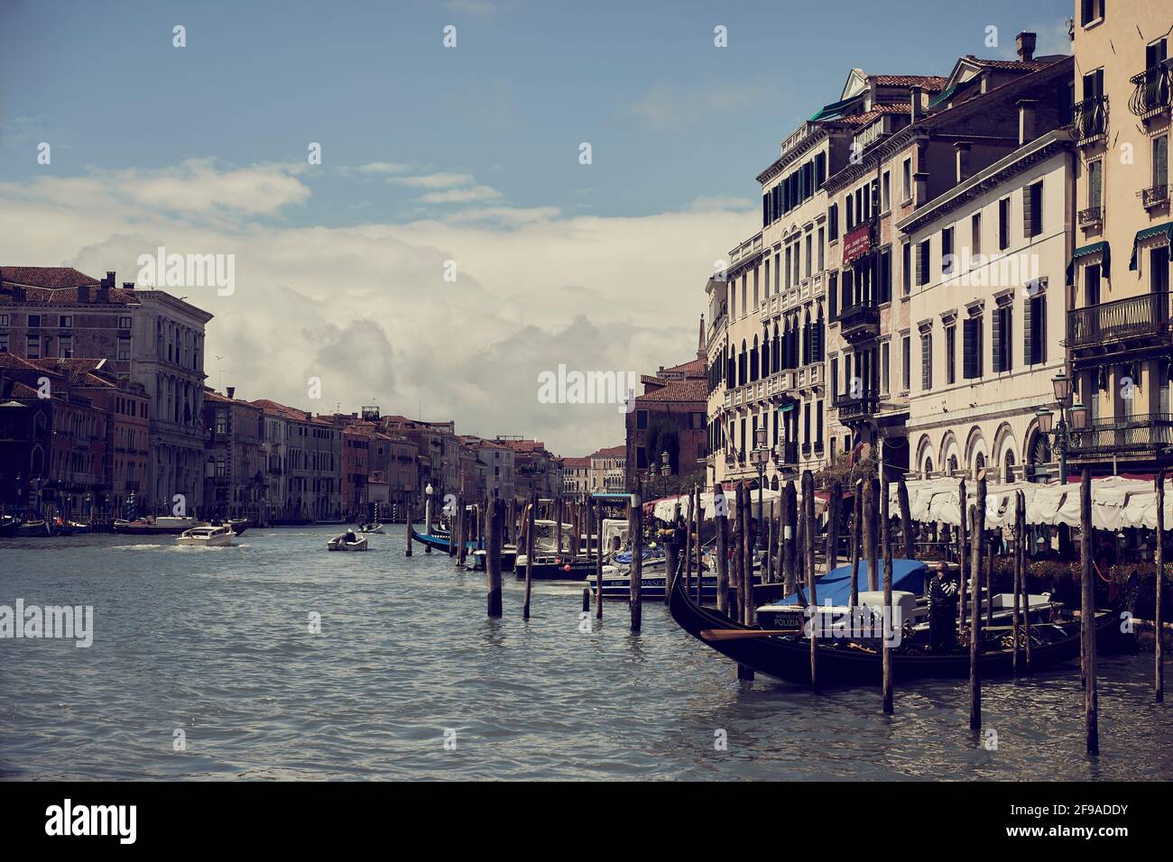 View from Rialto Bridge in the heart of Venice, Italy Stock Photo