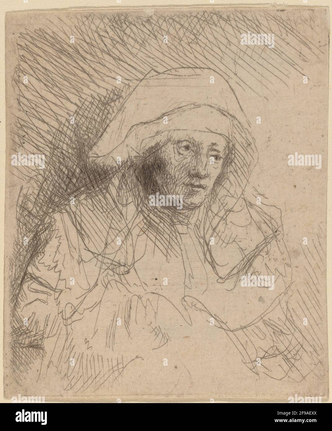 Sick Woman with a Large White Headdress (Saskia), c. 1641/1642. Stock Photo
