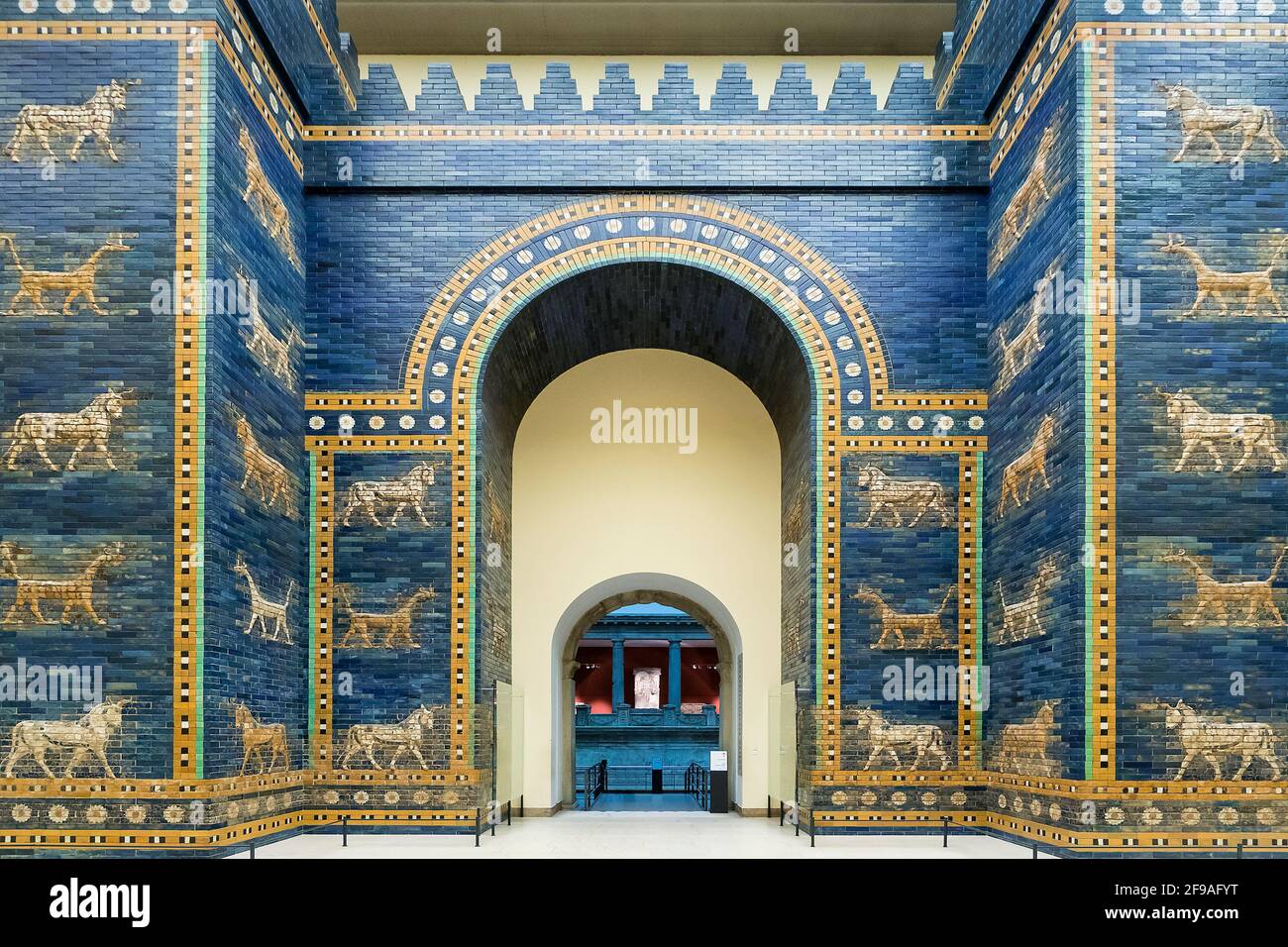 Berlin, Mitte, Museum Island, Pergamon Museum, Ishtar Gate, deserted Stock Photo