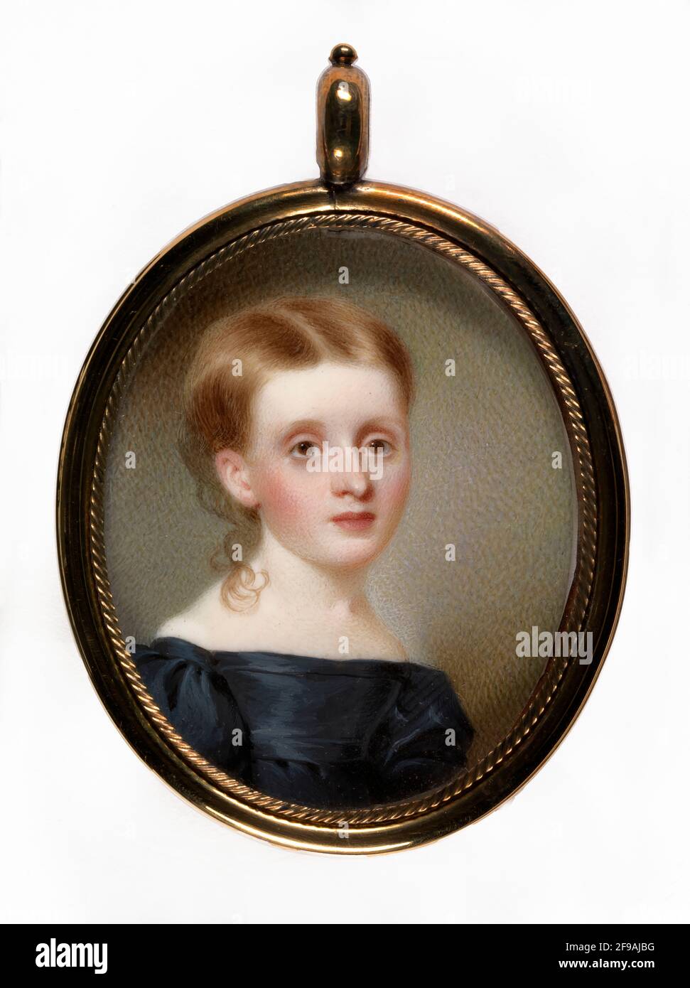 Portrait of a Young Girl, ca. 1830. Stock Photo