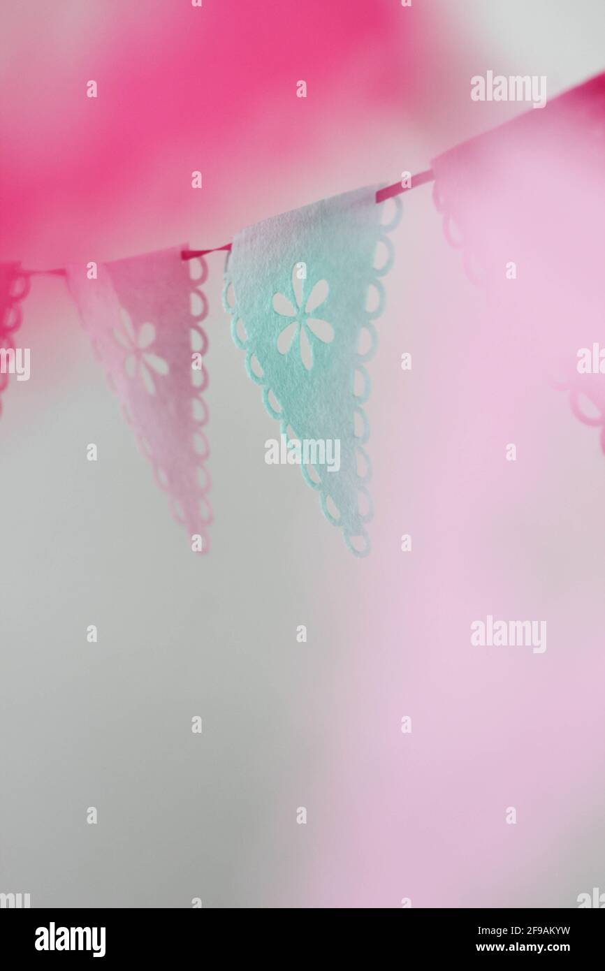 colorful birthday garland Stock Photo - Alamy