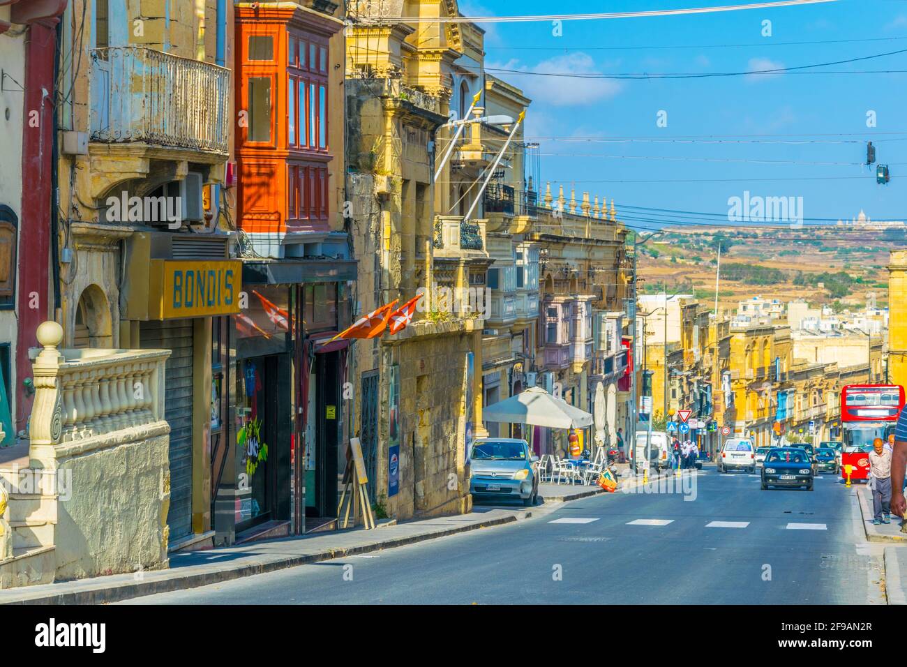 Victoria Rabat Streets VICTORIA (RABAT), MALTA, JUNE 7, 2017: View of a narrow street in ...