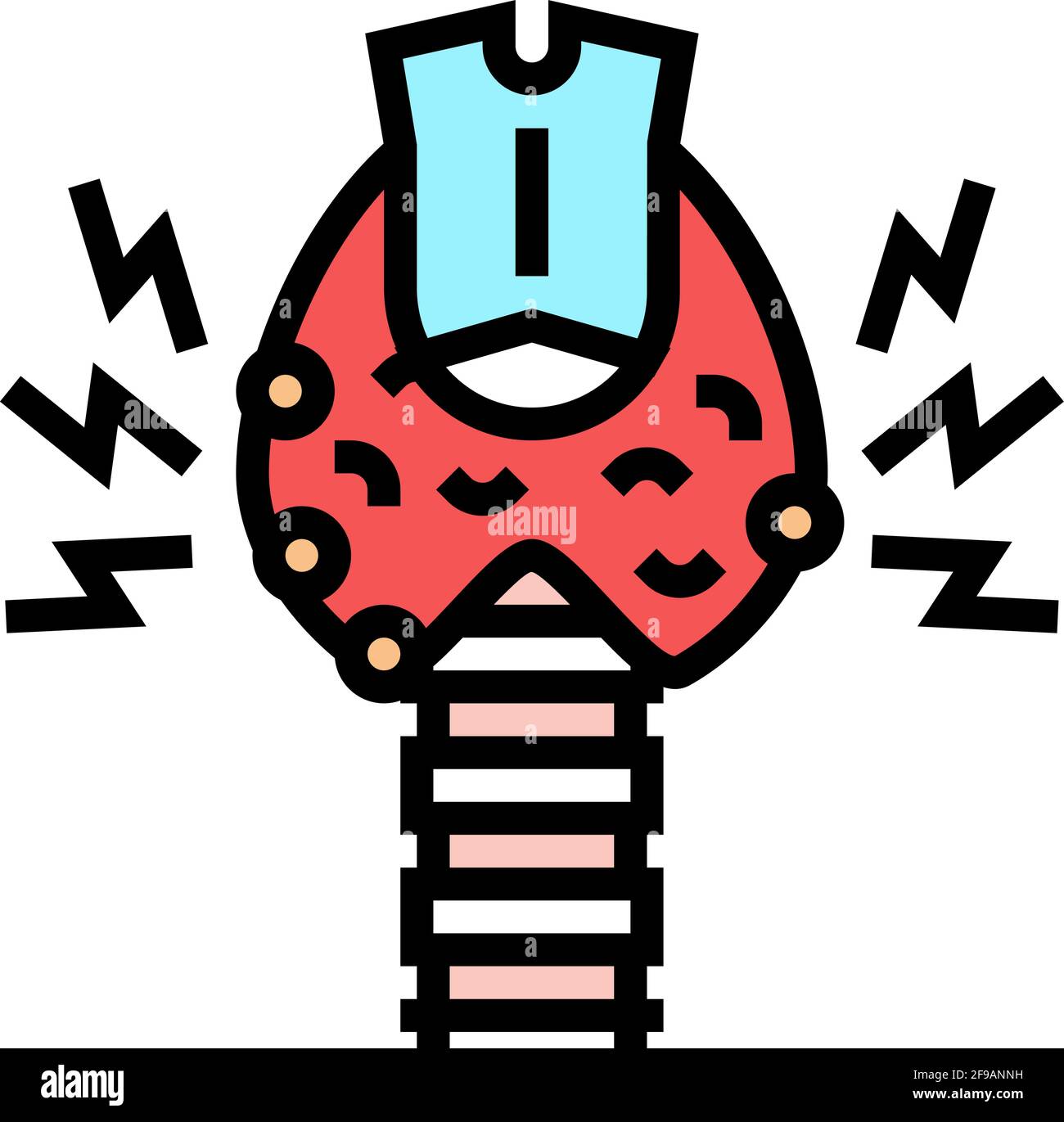 thyroid disorder disease color icon vector illustration Stock Vector