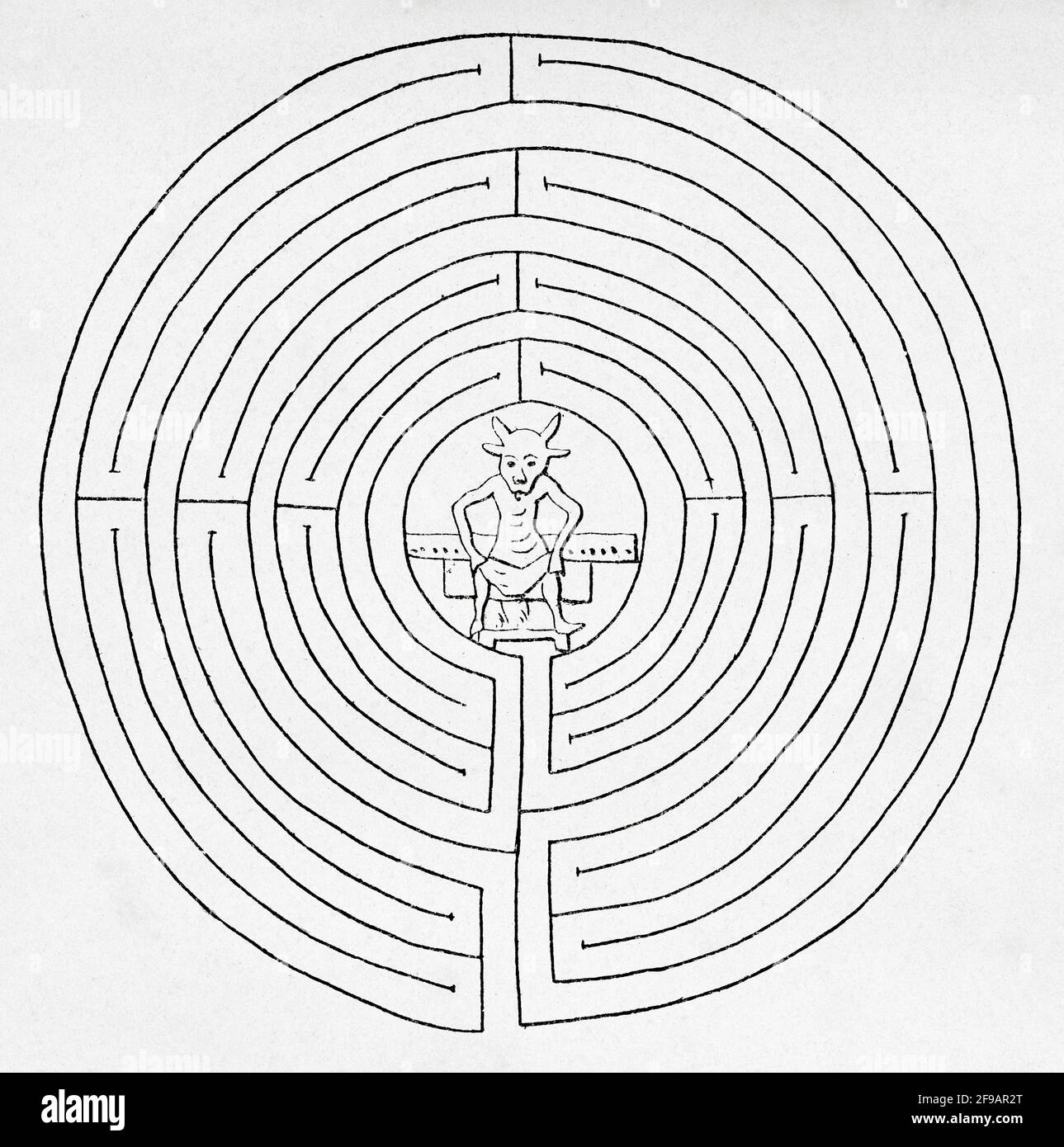 The Minotaur labyrinth designed by architect Daedalus for King Minos of