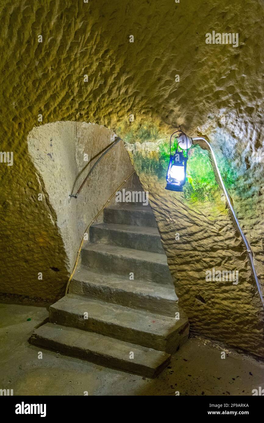 VALLETTA, MALTA, MAY 3, 2017: Air strike shelter in the Casa Rocca Piccola in Valletta, Malta Stock Photo