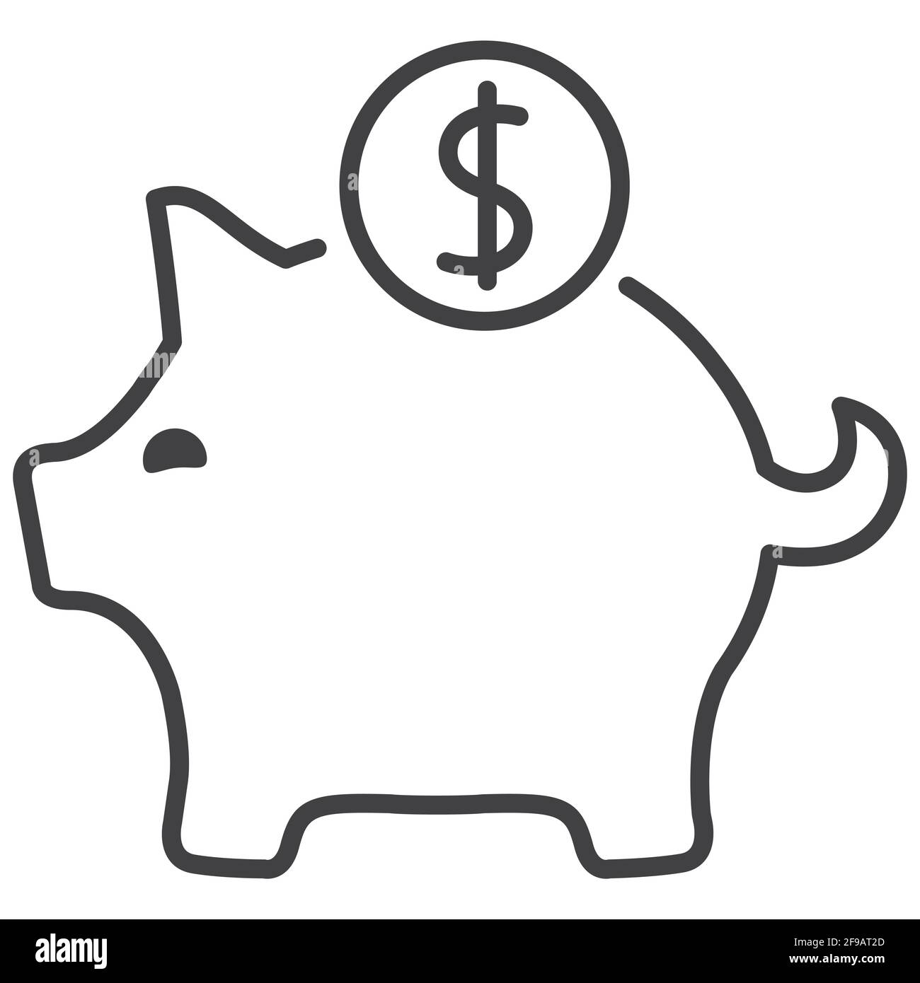Outline vector illustration.Saving the accumulation of dollar money. Stock Vector