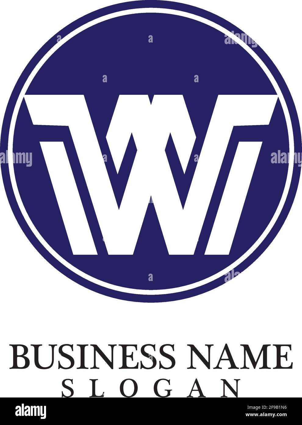 W Letter Logo Business Template Vector icon Stock Vector Image & Art ...
