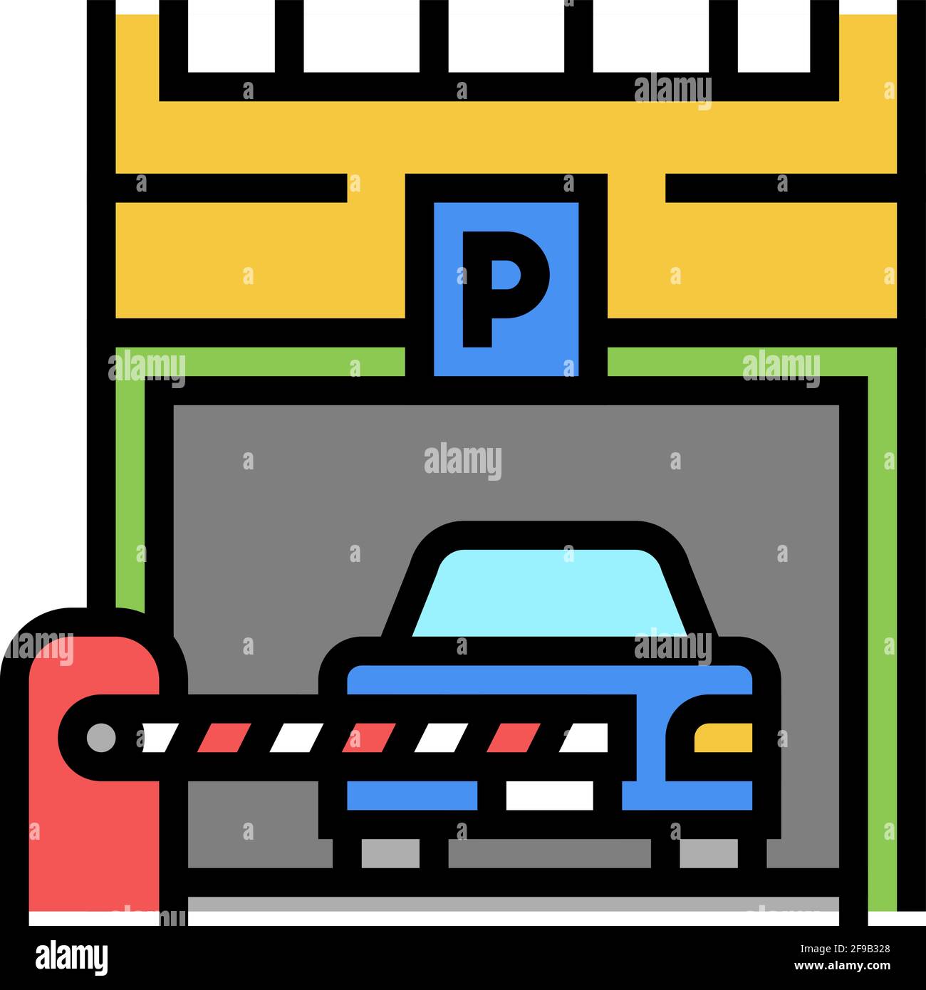 barrier of parking color icon vector illustration Stock Vector Image ...
