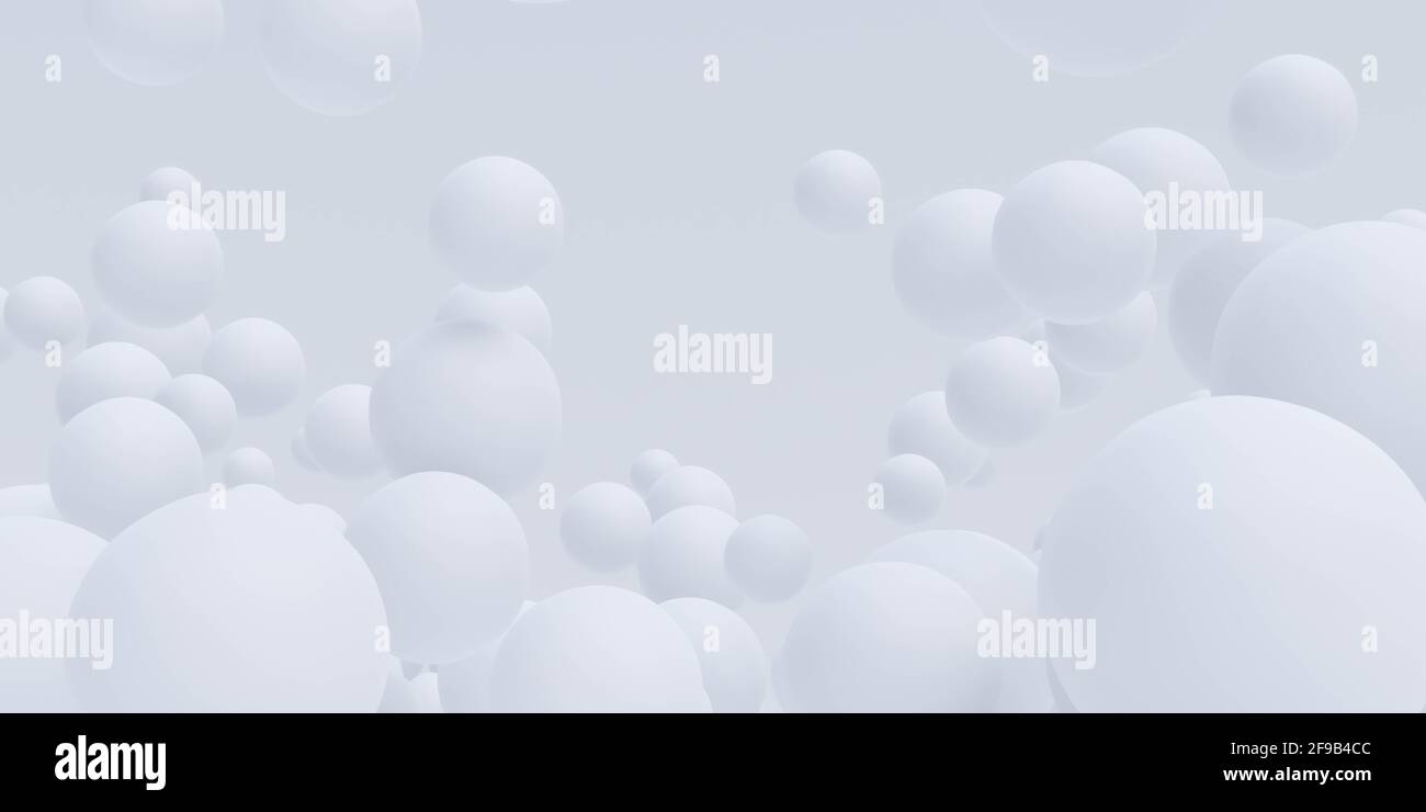 abstract white spheres balls wallpaper 3d render illustration Stock ...