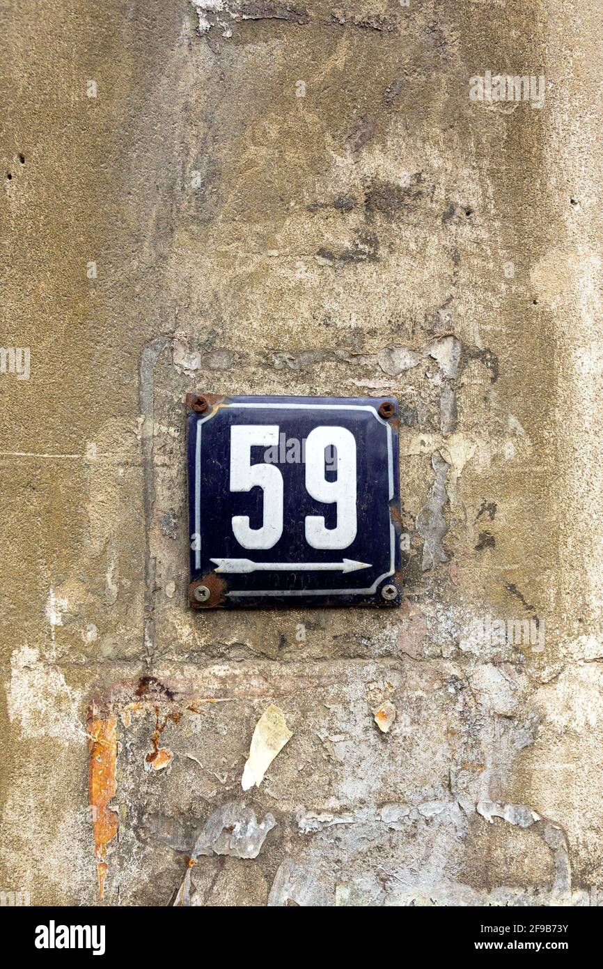 Number 59, the number of houses, apartments, streets. The white number