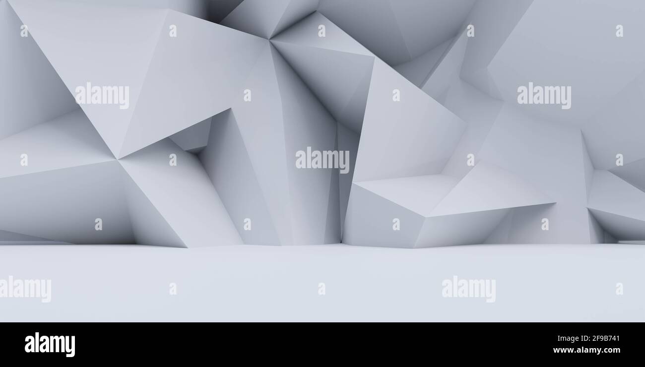 white abstract wall futuristic architecture background 3d render ...